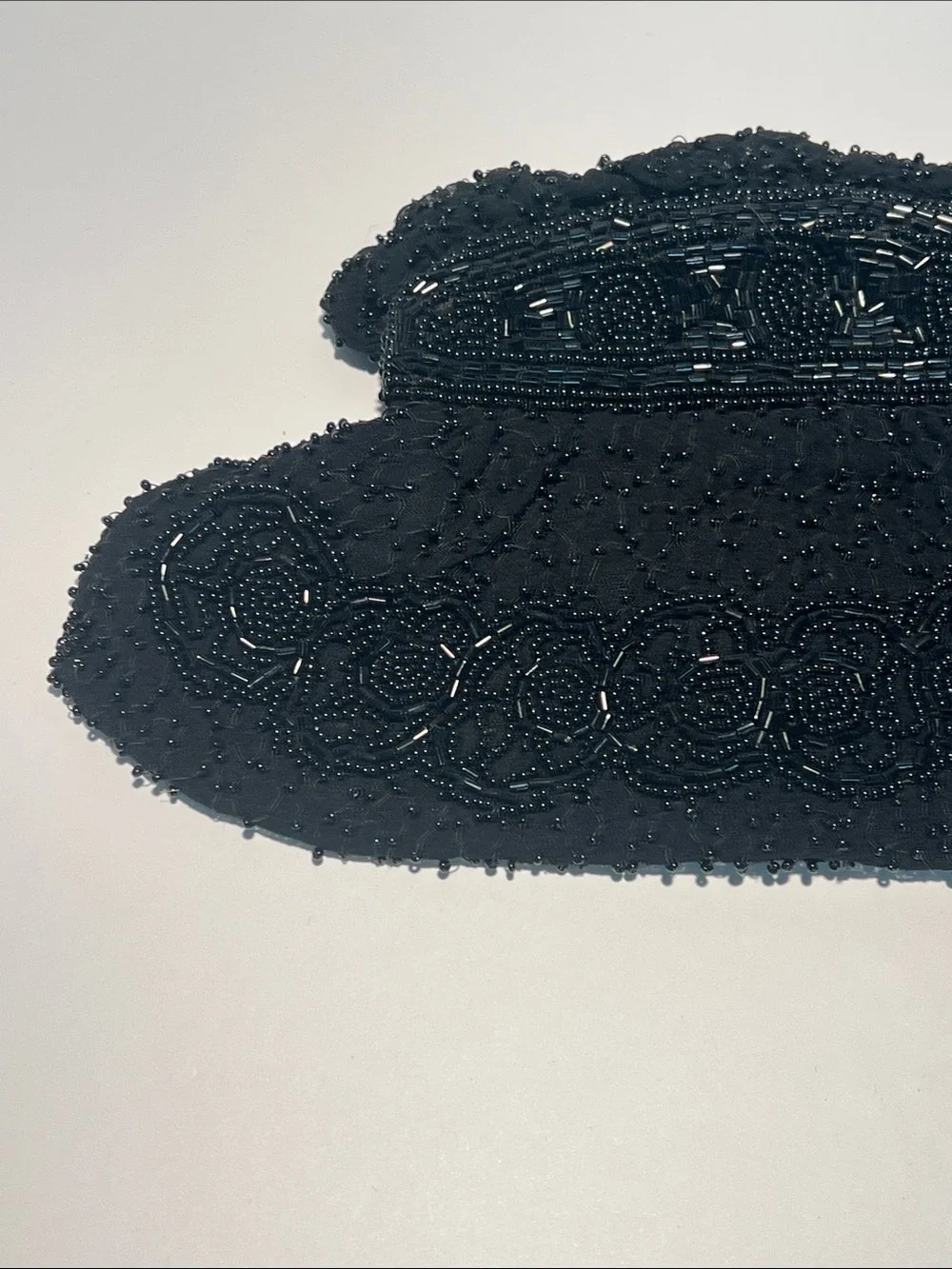 1940s Vintage Evening Clutch Black Beaded Made in Belgium